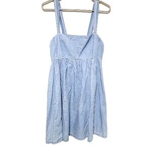 2/20 Light Wash Denim Babydoll Mini Dress Medium